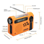 SolarWave 2000: 3-in-1 Crank Radio & Power Bank THRIXINE