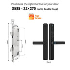 Waterproof Camera Outdoor Fingerprint TUYA WIFI APP RFID Card Code Keyless Smart Electronic Door Lock Aluminum/Glass Sliding