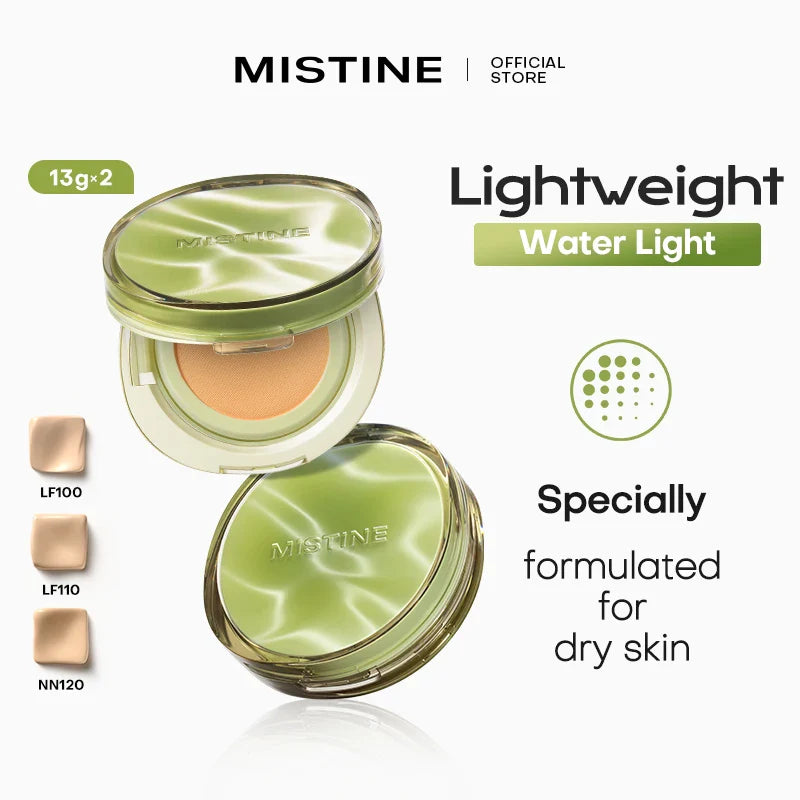 Mistine Foundation Air Cushion Makeup with Natural Dewy Finish Moisturize Nourish Powdered Cream for Dry Skin 13gx2 Lootquake LLC