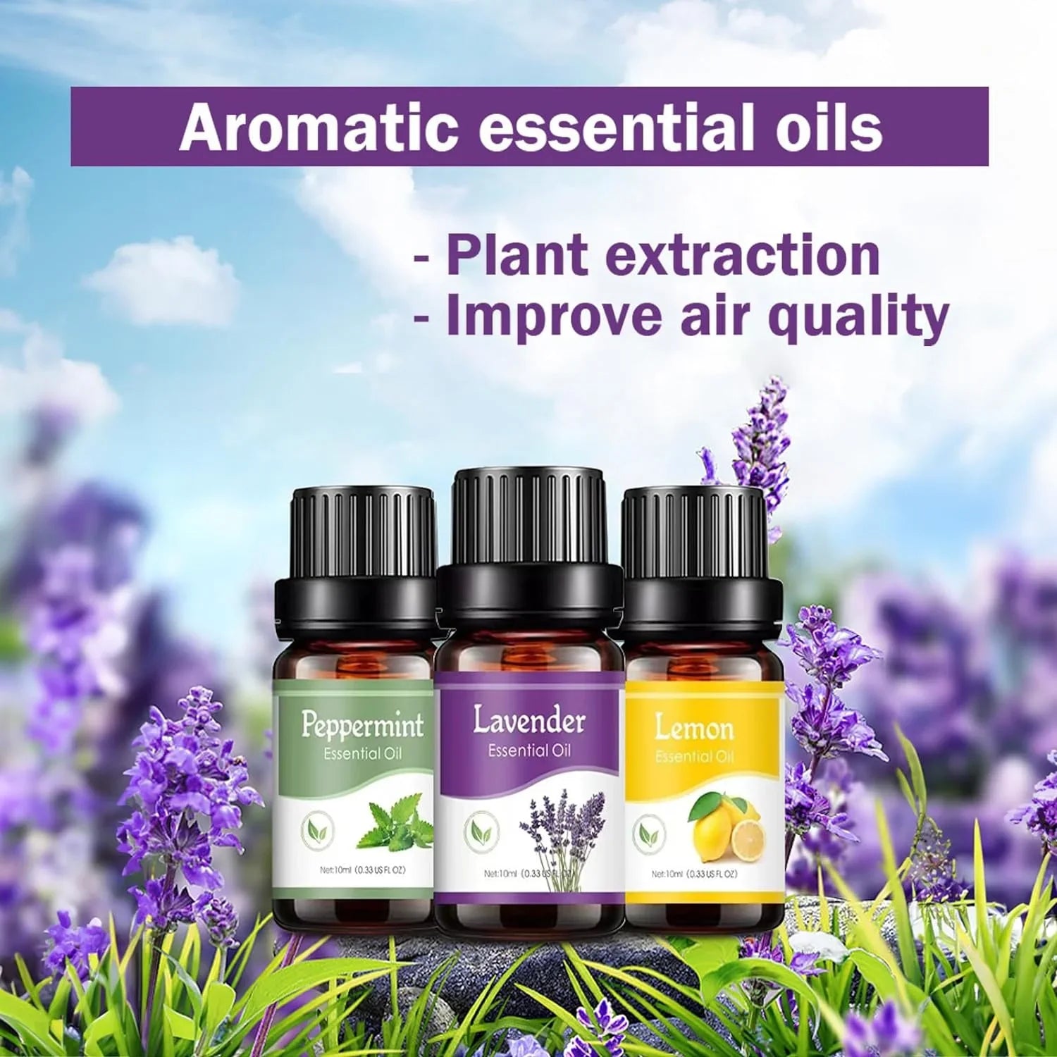 Natural Herb Essential Oils for Aroma Diffuser Air Humidifier Home Water-soluble 10ml Air Freshener Scents Fragrance Oil Perfume Lootquake LLC