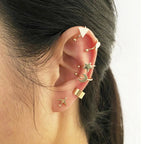 LATS Gold Color Leaves Ear Cuffs, Black Non-Piercing Ear Clip Earrings for Women & Men Lootquake LLC