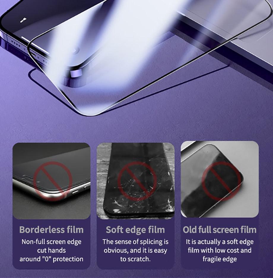 40D High Quality Full Cover Screen Protector For iPhone 14 13 12 11 PRO MAX Tempered Glass For Iphone XS XR X14 13 12 Mini Plus  Tempered Glass Screen Protector Compatible For iPhone Stevvex