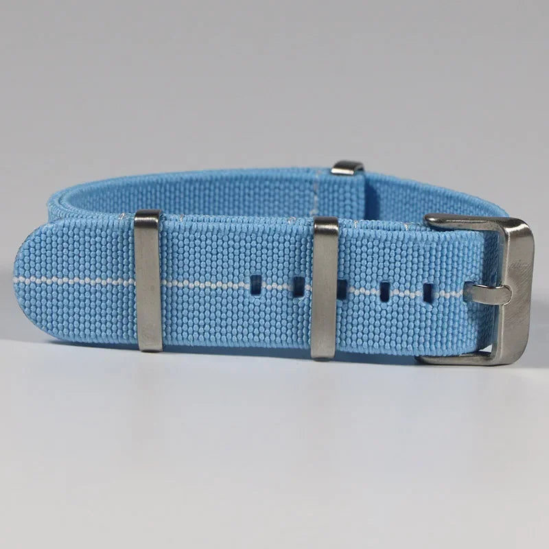 Polar Watch Band Nylon Elastic Strap Unisex Military Style Blue Red