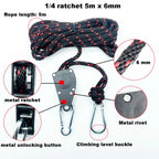 68kg 1/4 Ratchet for 6mm Rope Buckle Awning Wind Rope Tent Rope Fastener Fixed Buckle Pulley Hangers