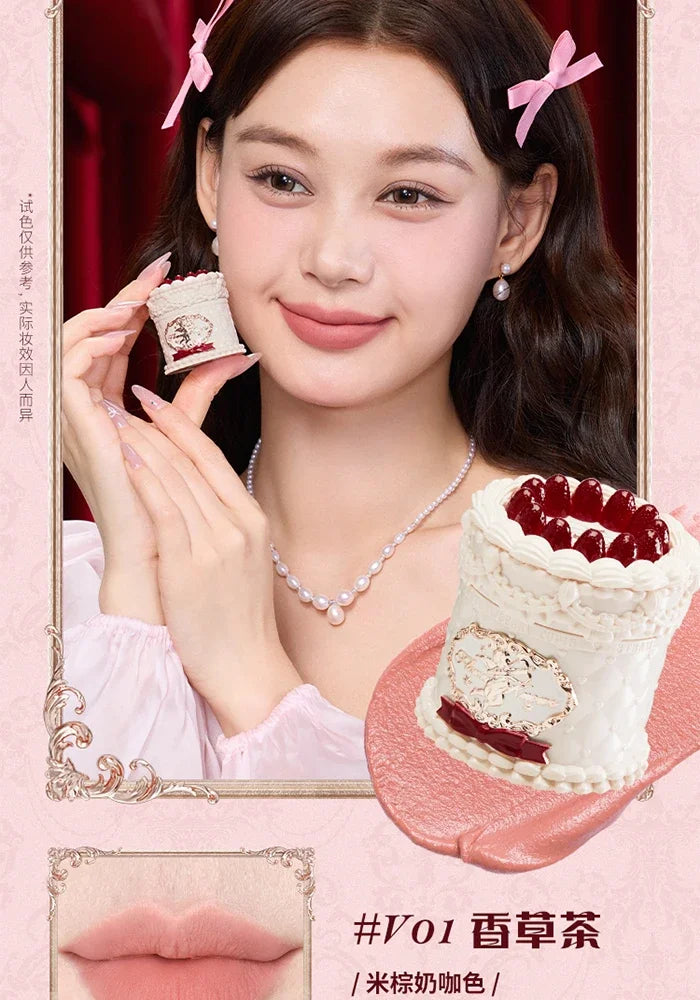 Flower Knows Strawberry Cupid Cake Lip Cream Lip Mud Matte Moisturizing Lipstick Silky Smooth Lip Makeup Professional Cosmetics Lootquake LLC