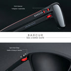 BARCUR Sports Polarized Sunglasses for Men Lightweight TR90 Square Fishing & Travel Eyewear UV400 Protection Men Accessory Stevvex