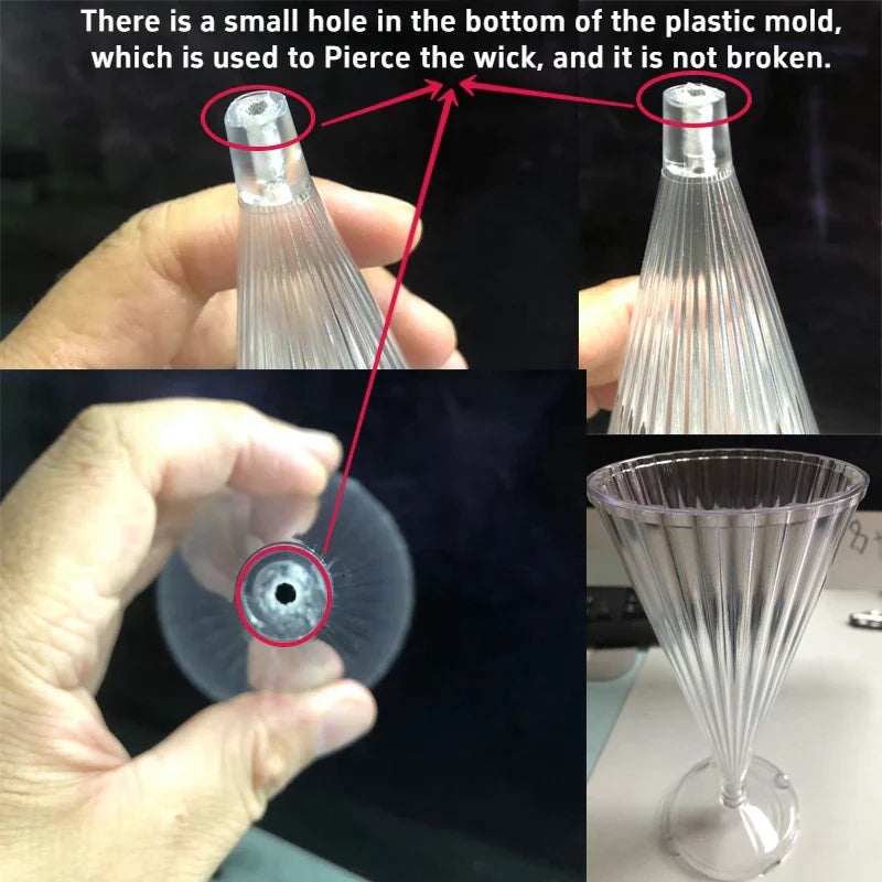 Striped Conical Candle Mold Diy Handmade Aromatherapy Candle Making Tool Home Decor Candle Acrylic Plastic Molds Lootquake LLC
