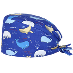 Cute Bear Print Surgical Caps for Long Hair