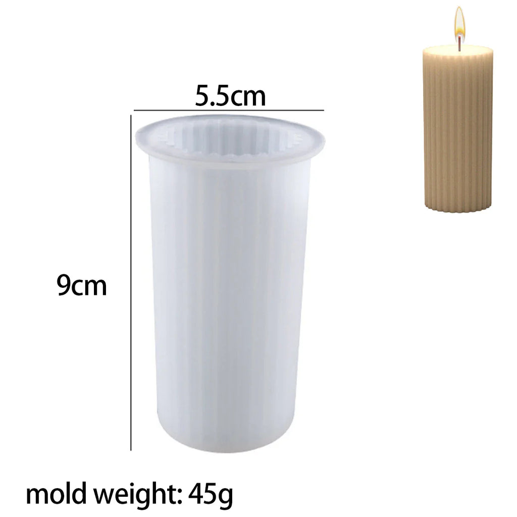 Striped Cylindrical Candle Silicone Mold Handmade Scented Candle Making Wax Mould DIY Crystal Epoxy Resin Craft Molds Home Decor Lootquake LLC