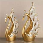 2 pieces/set of modern swan high-end crafts statue decoration, living room wine cabinet, Christmas decorations