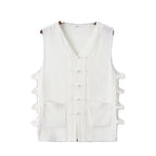 Vintage Vest Men Cotton Linen Shirt Kung Fu Vest Summer Tank Top Tang Suit Traditional Chinese Clothing Sleeveless Open Cardigan Lootquake LLC