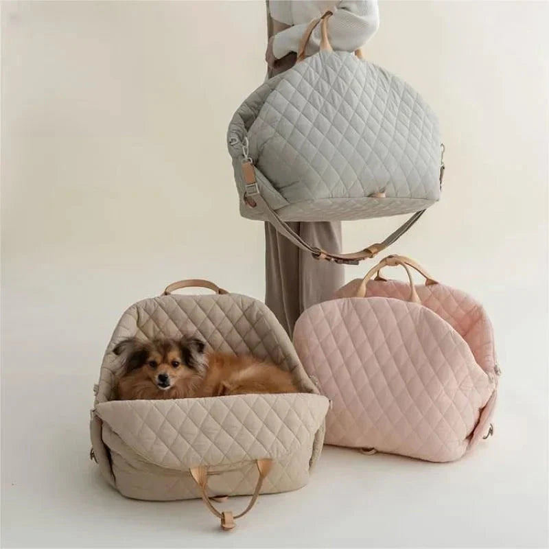 The Verona Luxe Carrier - Quilted Designer Pet Tote Fashioned Furbabies