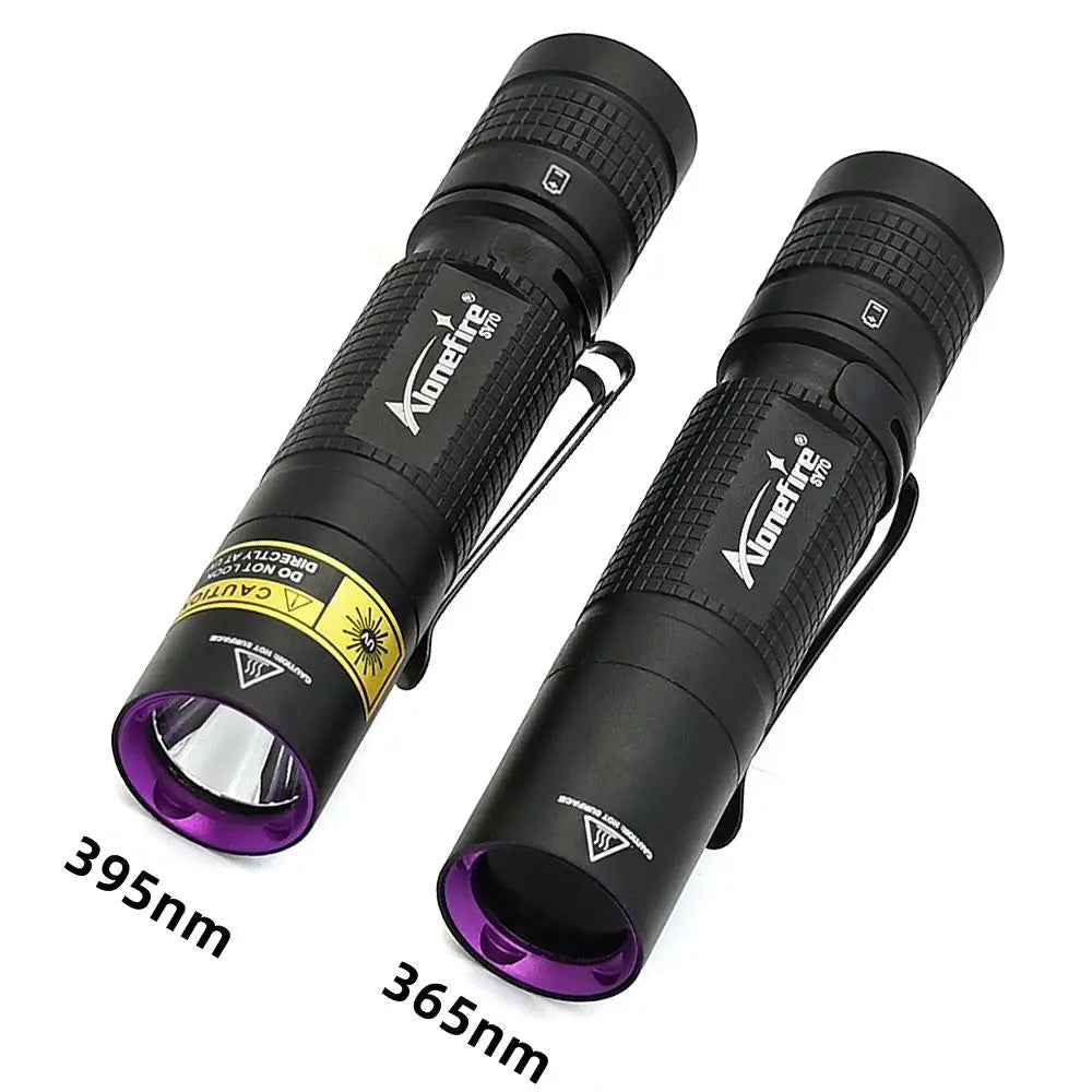 365nm/395nm Uv flashlight Invisible Blacklight Ultraviolet Torch PenLight Money Pet Stains Money Marker Checker Use AA battery Lootquake LLC