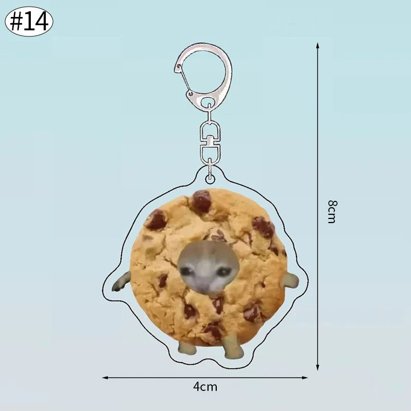 Funny Banana Cat Key Chain Creative Acrylic Happy Cats Schoolbag Pendant Bag Accessories DIY Mobile phone Lanyard Student Gift Lootquake LLC
