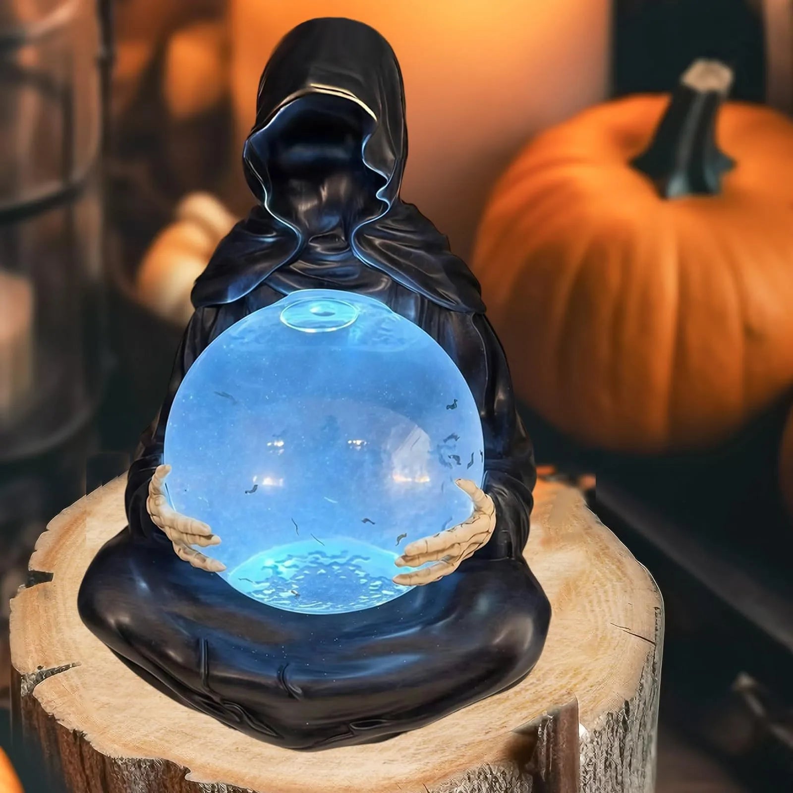 Halloween Death Water Ball Decoration Ornament Creative Home Office Desktop Decoration Halloween Theme Party Prop Festival Gift
