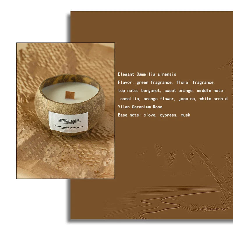 Coconut Shell Aromatherapy Candle Essential Oil Fragrance Premium Plant Wax Fragrance Home Companion Lootquake LLC