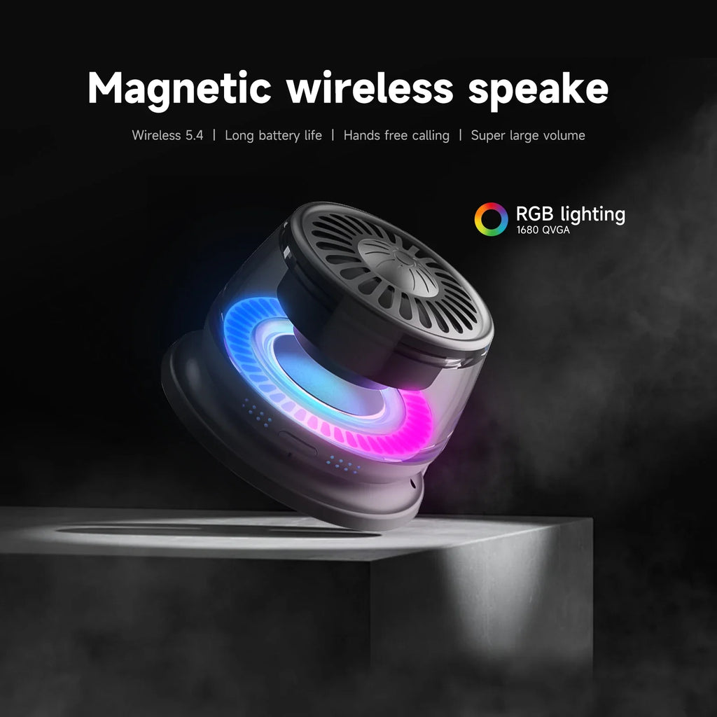 Wireless Bluetooth speaker Gift Magnetic bracket portable High-sound quality TWS interconnected LED color light mini speaker Lootquake LLC