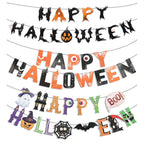 Halloween Party Paper Garland Bat Pumpkin Banner 2025 Happy Halloween Party Decoration for Home Trick or Treat Hanging Pendants Lootquake LLC