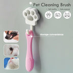 Soft Pet Finger Brush Cats Brush Toothbrush Tear Stains Brush Eye Care Pets Cleaning Grooming Tools Dog Cat Cleaning Supplies Soft Silicone Toothbrush with Long Handle for Dog Cat Pet Dental Care Stevvex