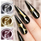 5ML Gold Silver Metallic Liner Paint Gel Polish Chrome Mirror Metal Effect Super Bright French UV LED Semi Permanent Nail Gel Lootquake LLC