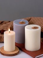 Striped Cylindrical Candle Silicone Mold Handmade Scented Candle Making Wax Mould DIY Crystal Epoxy Resin Craft Molds Home Decor Lootquake LLC