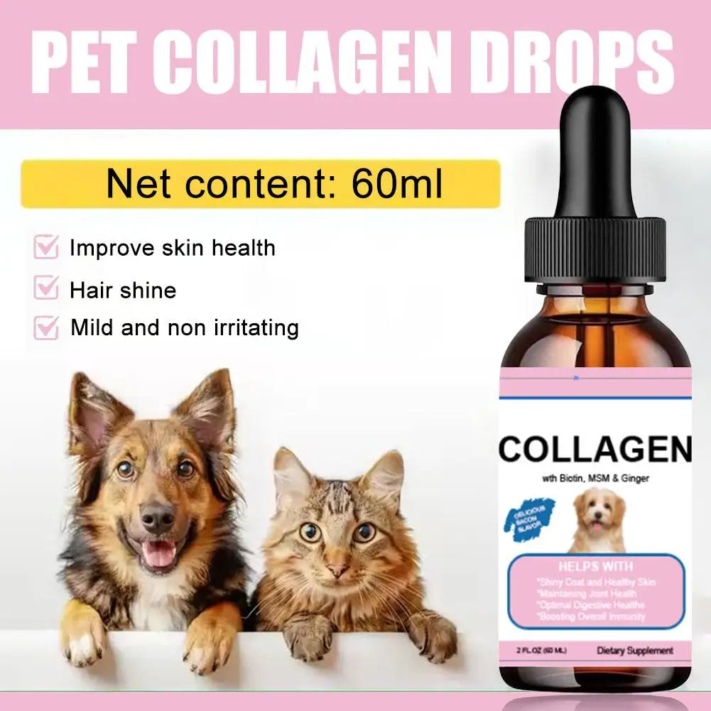 Pet Collagen Drops For Dogs And Cats Healthy Nutritional Supplement Protect Coat Enhance Body Condition Pet Nutritional Solution Lootquake LLC