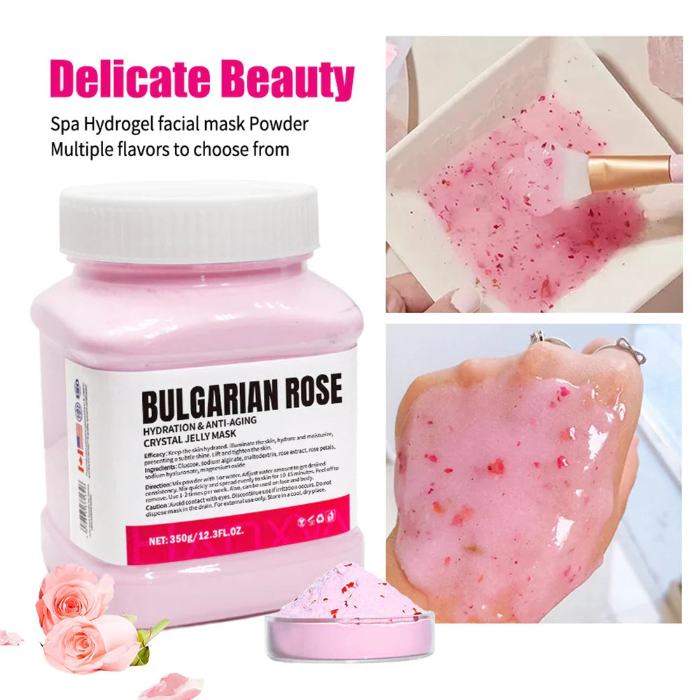 350g Jelly Mask Powder Rose Lavender Crystal Mask Collagen Face Mask Skin Moisturizing Powder Mask Facial Mask DIY Skin Care Lootquake LLC