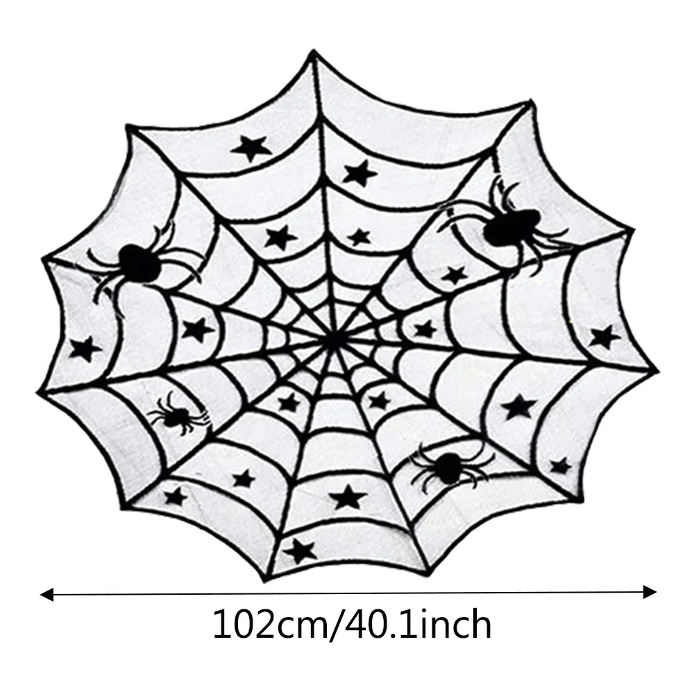 Halloween Decorations Set Spider Web Table Runner Fireplace Scarf Cover Tablecloth 3D Bats Wall Stickers Halloween Party Decor Lootquake LLC