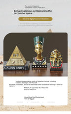 Egyptian Sphinx Resin Statue - Pharaoh Lion Body Human Face Sculpture, Hand-Painted Pyramid Guardian Isis Goddess Inspired Craft