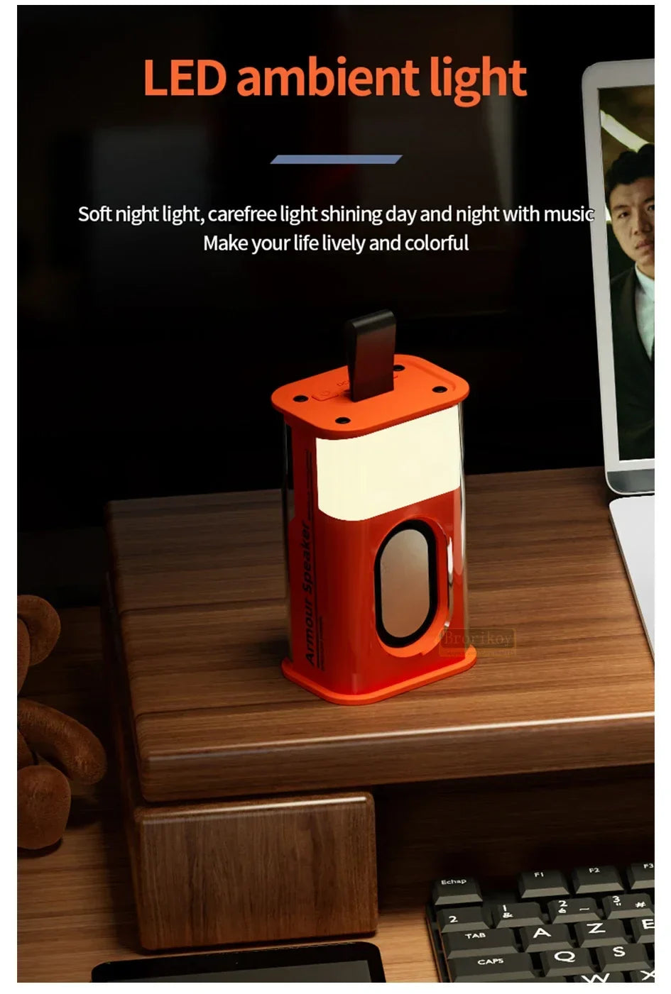 Bluetooth Speaker K08 LED Flashing Soundbar Portable Outdoor Indoor Subwoofer Loudspeaker Support TF Card FM Radio Waterproof Lootquake LLC