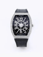 Luxury Diamond wristwatch for women Fasion and elegant quartz watch with silicone watchstrap Waterproof luminous Tonneau watch