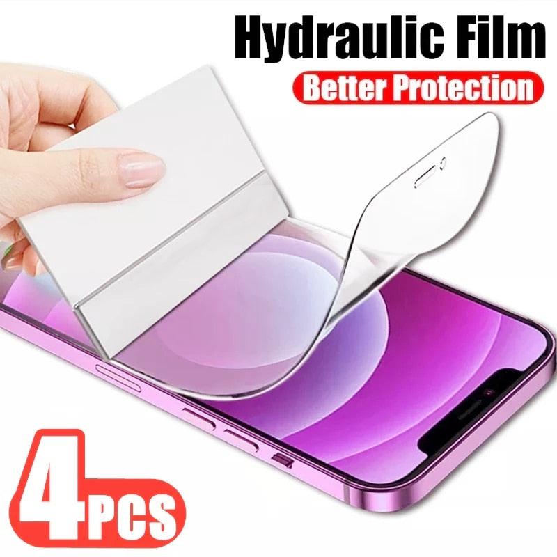 4PCS for IPhone 12 11 13 Pro Max Full Cover Film Screen Protectors Protective Film for IPhone 14 Pro X XR XS MAX 7 Plus Easy Installation Bubble Free HD Clear Scratch Resistant Anti-Fingerprint Tempered Glass Film Stevvex