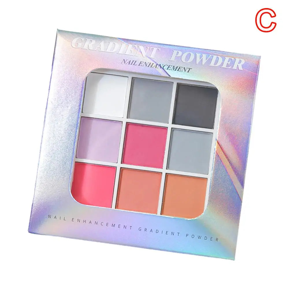 9Colors Solid Patting Nail Powders UV Polish Decoration Shimmer Fine Glitter Gradient Matte Pat Pat Manicure Polish Deco Powder