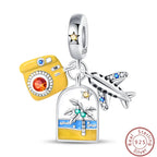S925 Sterling Silver Princess Golf Hamster Camera Travel Three Piece Set Charms Beads 3mm DIY Fine Jewelry Making Lootquake LLC