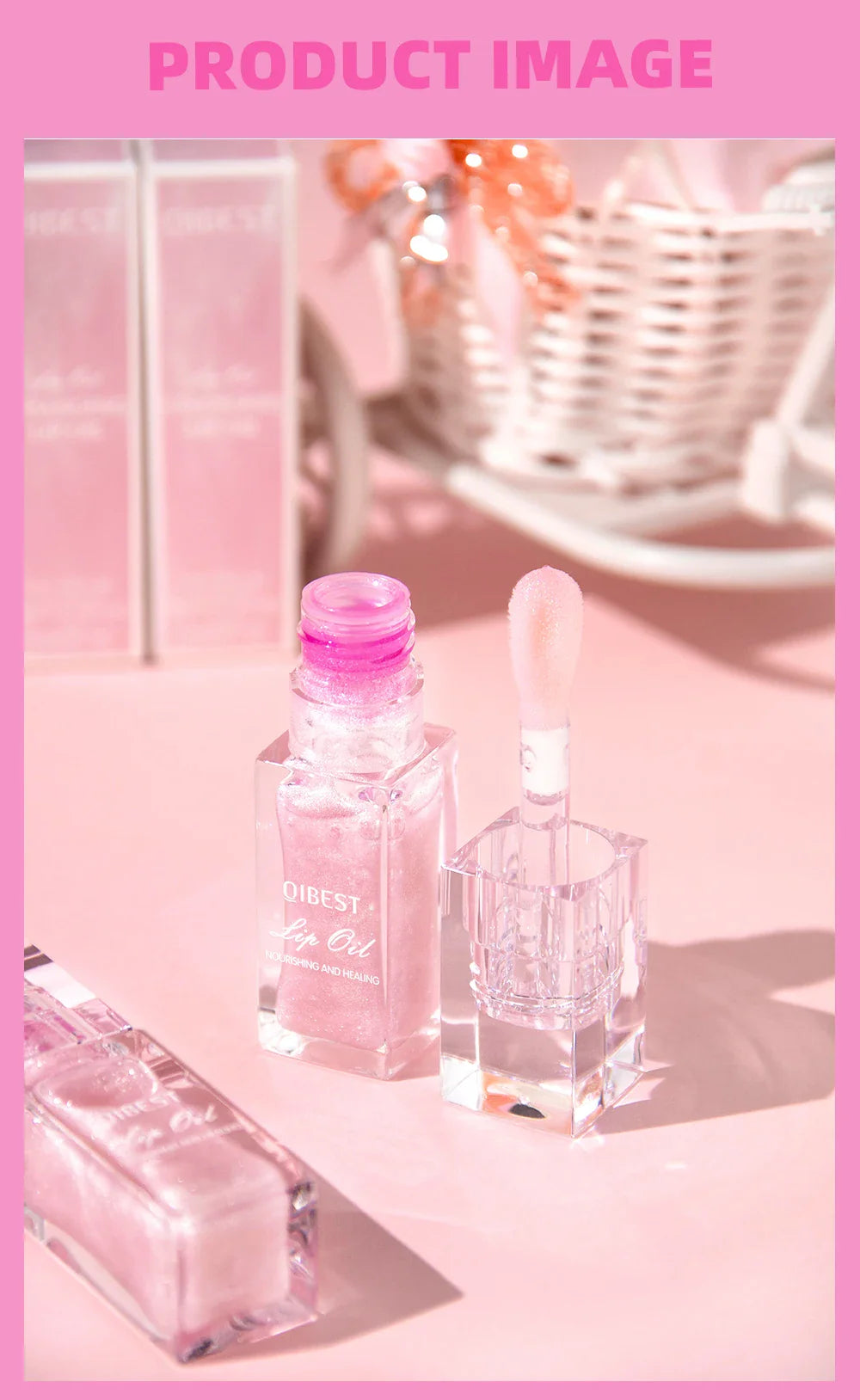 QIBEST Lip Oil Magic Warm Color Changing Lipstick Balm Lip Glaze Transparent Moisturizing Lipgloss Shiny Glitter Lips Cosmetics