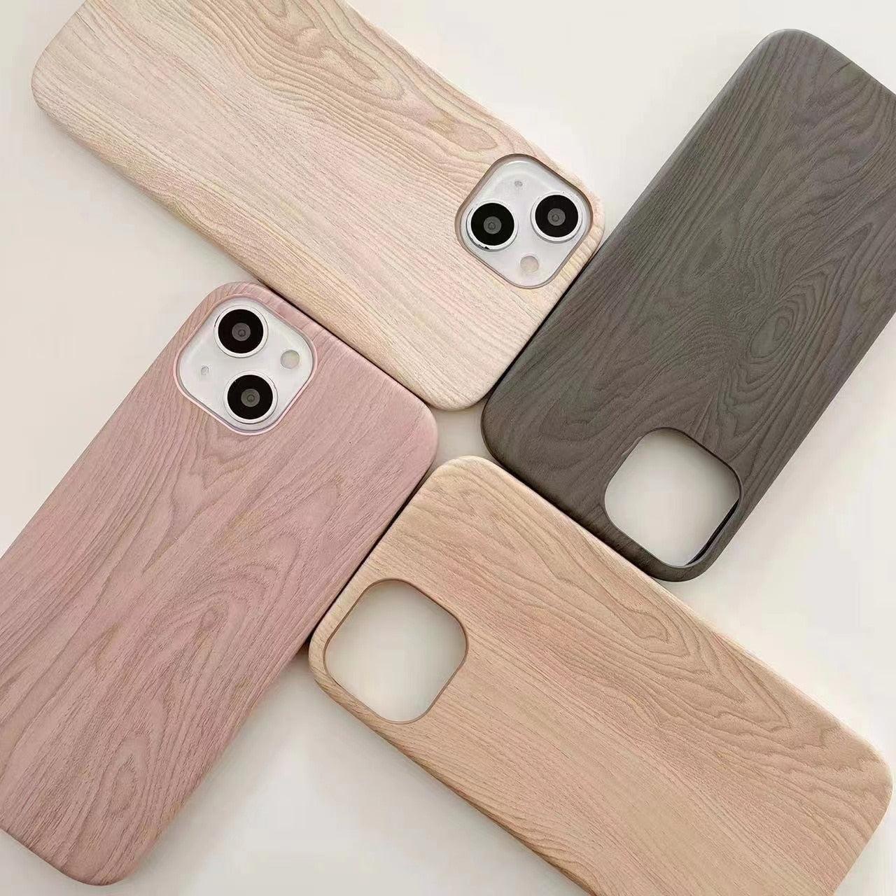 Luxury Wood Phone Case For iPhone 13 12 11 Pro X XS Max XR 8 7 Plus SE Retro Soft Wood Case Slim Hard Cover with Real Wooden Finish Protective Cover Stevvex