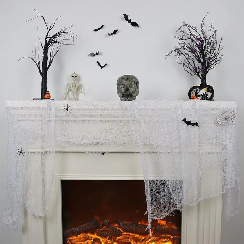 Horror Halloween Party Decoration Haunted Houses Doorway Outdoors Decorations White Creepy Cloth Scary Gauze Gothic Props Lootquake LLC