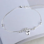 Silver color Stars Anklet Double Layer plated Charms Ankle Bracelet Jewellery Anklets For Women Foot Jewelry Love 2023 new hot Lootquake LLC