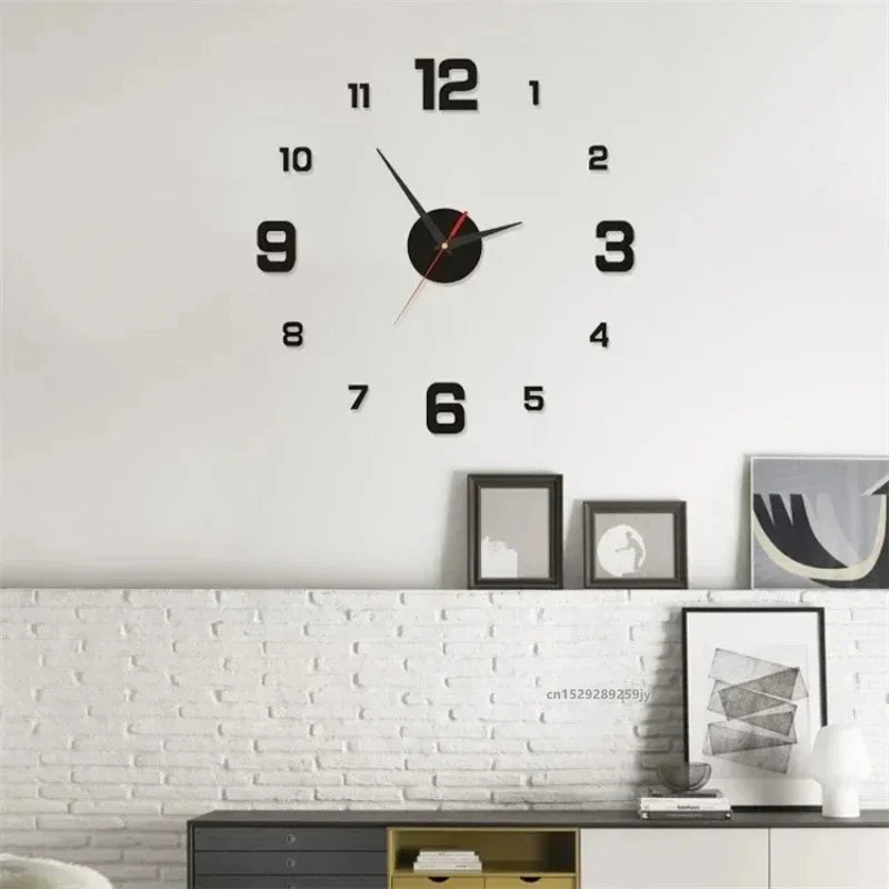 New 3D Acrylic Mirror Wall Clock Sticker for 40CM Fashion DIY Quartz Clocks Watch Home Decoration Living Room Stickers Lootquake LLC