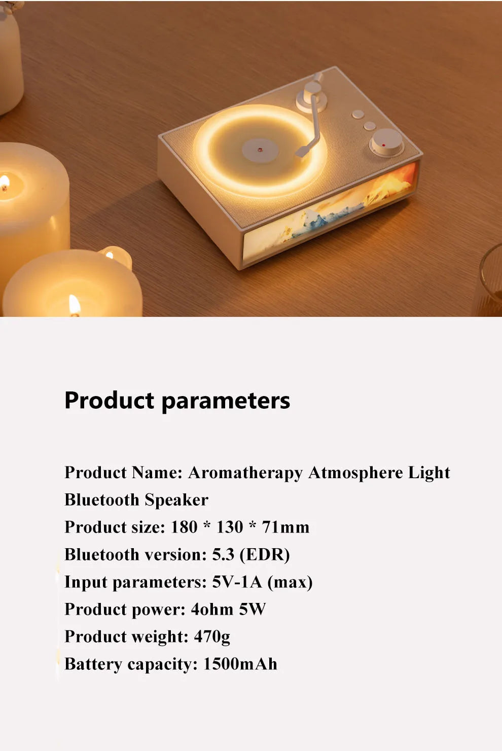 Wireless Vintage Bluetooth Speaker Portable Aromatherapy Atmosphere Light Painting Surround Sound MP3 Music Player Long Enduranc Lootquake LLC