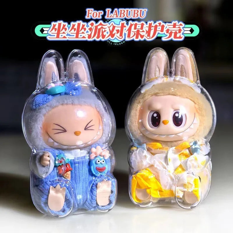 LABUBU V1 V2 transparent protective shell macaron standing protective cover dust cover doll labubu protector case Lootquake LLC