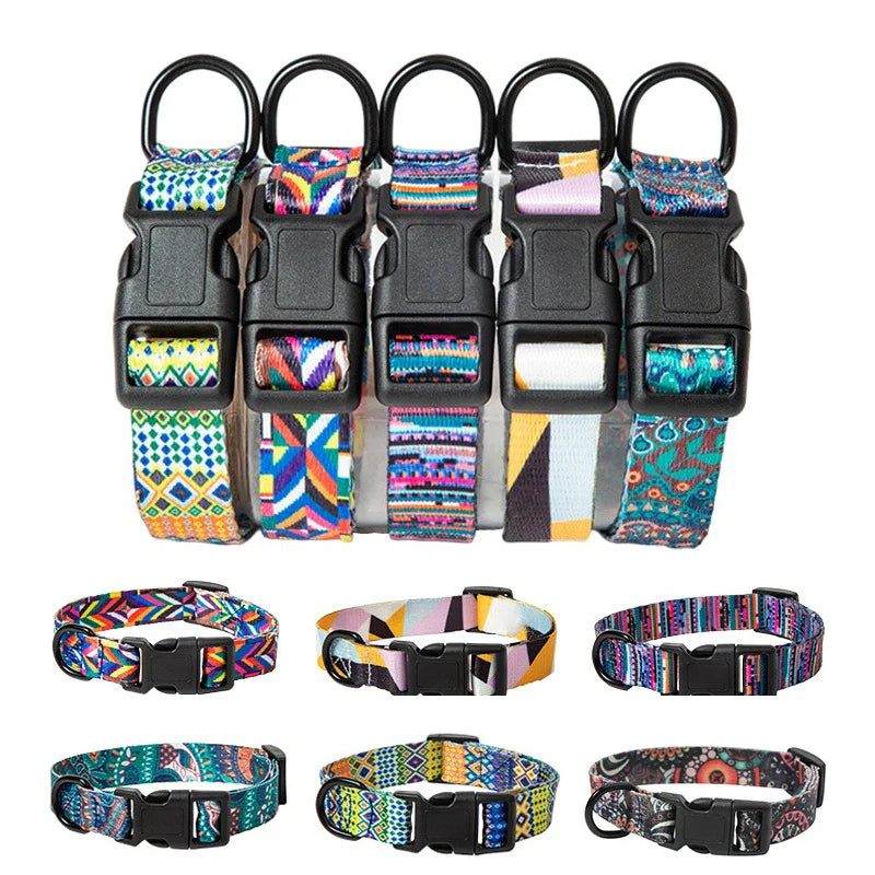 Pet Collar and Leash Set for Small Medium Large Dog Walking Collars Bohemia Style Puppy Cat Collar Pet Supplies Buldog Chihuahua Lootquake LLC
