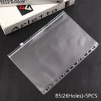 5pcs Transparent Zipper PVC Storage Bag Antioxidant Matte A5/A6 Cash Envelope Information Storage Folder School Office Supplies Lootquake LLC