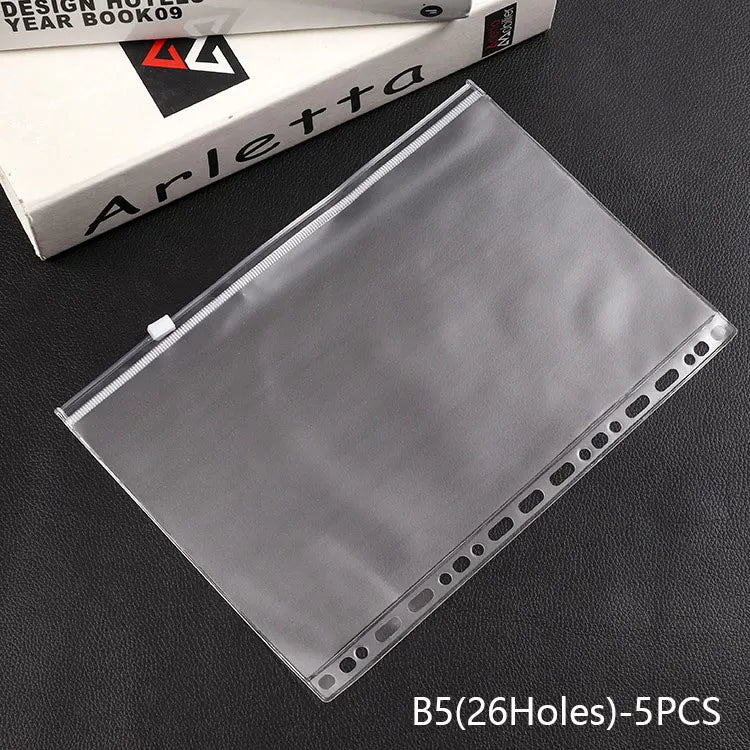 5pcs Transparent Zipper PVC Storage Bag Antioxidant Matte A5/A6 Cash Envelope Information Storage Folder School Office Supplies Lootquake LLC
