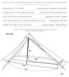 [HODR] 3F UL GEAR Lanshan 1 pro Tipi Tent Rodless Solo Ultralight 690g 20D Nylon Fabric Camping Season Tent Trekking Tents