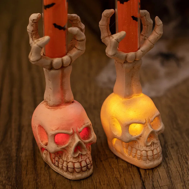 Halloween  Skull Lamp Creative Decor for Spooky Party Unique Skull Candle Lantern Halloween Decoration Spooky Lighting Lootquake LLC