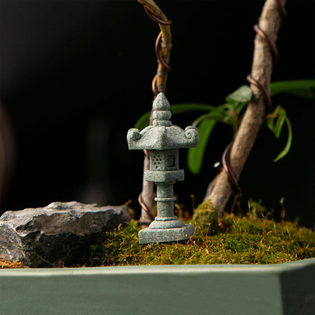 Chinese Pagoda Statue Miniature Sandstone Sculpture Asian Decor for Outdoor Car  Landscape Decor Lootquake LLC