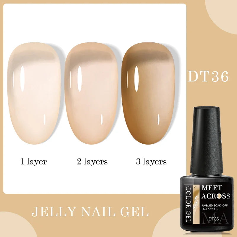 7ml Milky Jelly White Gel Nail Polish Natural Luster Long Lasting Nail Art All for Home DIY Manicure Soak Off UV LED Gel Vernis Lootquake LLC