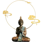 Large Buddha Statue Thailand Buda Buddha Sculpture Green Resin Handmade Buddhism Figurine Meditation Home Decor