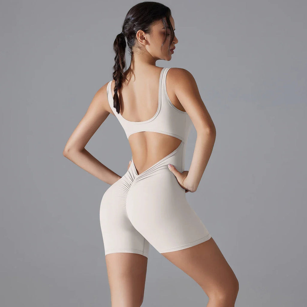 VibeFlex Women's Scrunch Jumpsuit - Yoga & Gym Ready THRIXINE